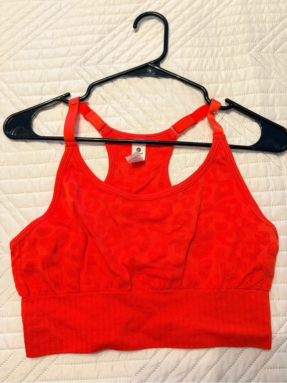 90 Degree By Reflex Bright Red Racerback Sports Bra - Picture 1 of 4